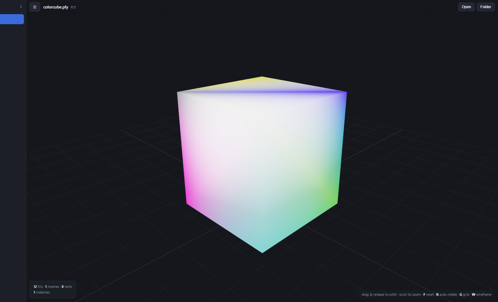 PLY mesh with per-vertex colors